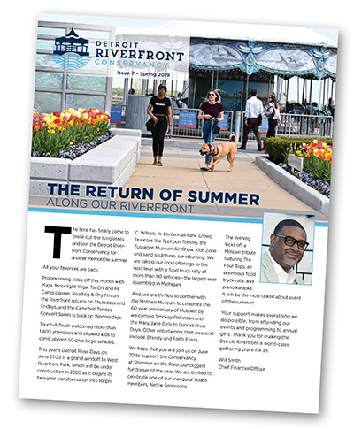 Detroit Riverfront Conservancy Newsletter Featured