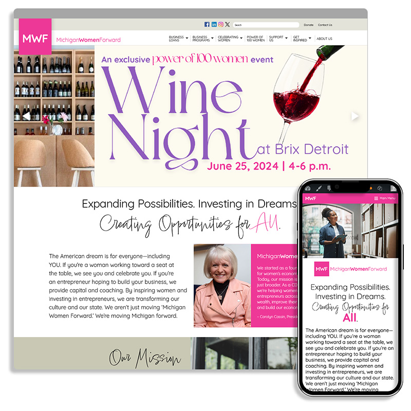 grigg digital michigan women forward Website image